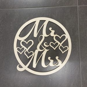 Mr & Mrs - hout - 40 x 45cm/4mm